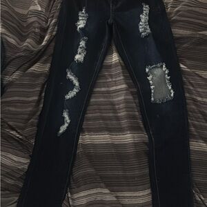 Edgy Black Distressed Skinny Jeans